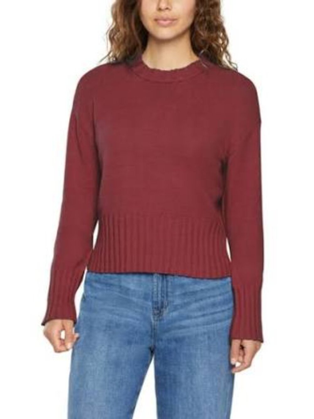 Gap Women's Knit Crewneck Cotton Blend Sweater, Red Size XXL New With Tags